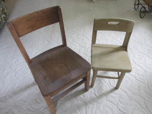 lot 163 image: Wooden Youth Chairs