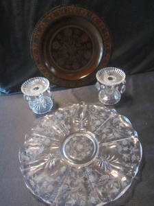 lot 181 image: Sandwich Tray, Candleholders