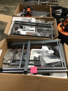 PALLET WITH RIGID TOOLS & TILS SAWS PLUS VACUUMS CUSTOMER RETURNS SEE PICS