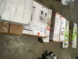 PALLET WITH ASSORTED CABINETS & SHELVING CUSTOMER RETURNS SEE PICS