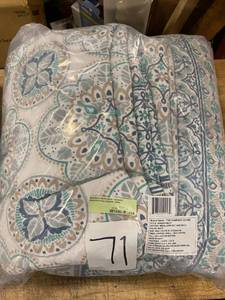 Medallions Multicolored Geometric Reversible King Textured Cotton Quilt, 50569Q-K-MULTI - NEW