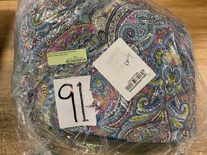 Royal Paisley Multicolored Geometric Cotton Queen Duvet Cover, 50544D-Q-MULTI - NEW