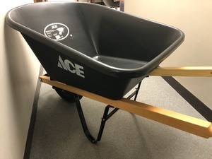 lot 4 image: Large Black Wheelbarrow