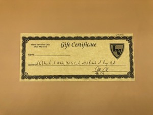 lot 34 image: Island View Golf Club Gift Certificate