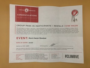 lot 39 image: Vertical Endeavors Climbing Wall Group Pass