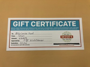 lot 67 image: Severs Fall Festival Gift Certificate for 4 People Pkg #1