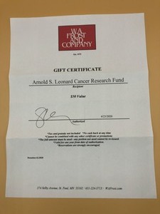 lot 71 image: WA Frost & Company Gift Certificate