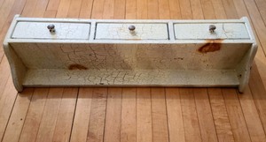 lot 33 image: Painted Wooden Wall Shelf With Drawers