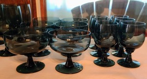 lot 34 image: Teal Colored Stemware