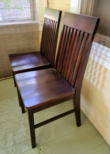 lot 59 image: Pair of Dark Wood Dining Chairs