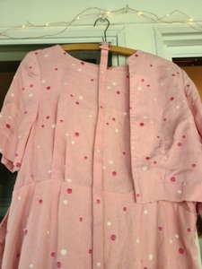 lot 65 image: Vintage Pink Polka Dot Belted Dress And Jacket