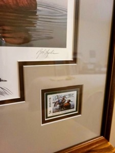 Framed 1987 Idaho Duck Stamp Print By Robert Leslie