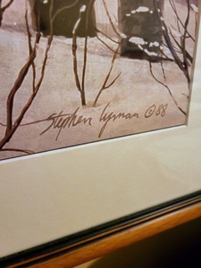 Framed Moose Print By Stephen Lyman