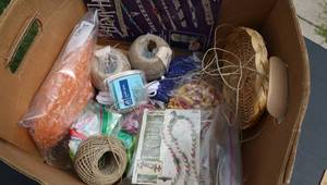 lot 138 image: &nbspHemp Cord, beads, Jewelry instruction book, misc. items