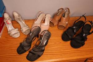 lot 207 image: Six pairs of miscellaneous high heels, wedges