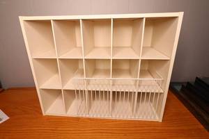 lot 166 image: Pressed wood shoe organizer and wire shelf organizer