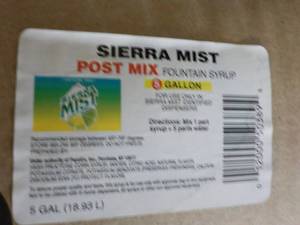 5 Gallon Sierra Mist Post Mix fount...