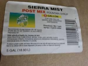 5 Gallon Sierra Mist Post Mix fount...