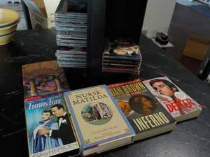 CDs, Holder, Books and Dcor in a...