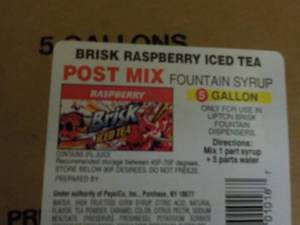 5 Gallon Brisk Raspberry Iced Tea P...
