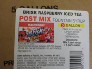 5 Gallon Brisk Raspberry Iced Tea P...