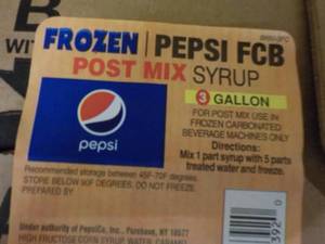 3 Gallon Frozen Pepsi FCB Post Mix ...