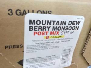 3 Gallon Mountain Dew Berry Monsoon...