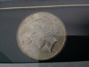 lot 5 image: 1922 P Peace Dollar MS 65