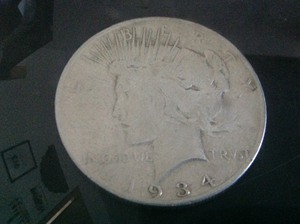 lot 9 image: 1934 S Peace Dollar