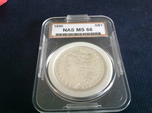 lot 44 image: 1896 Morgan Dollar MS 66