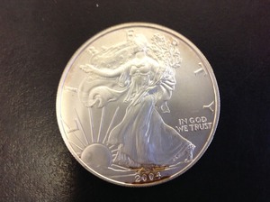 lot 57 image: 2004 1 oz Liberty Silver Coin