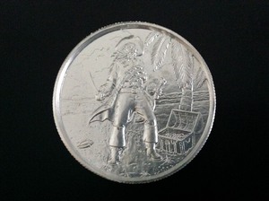lot 64 image: 2 oz Silver Pirate Coin