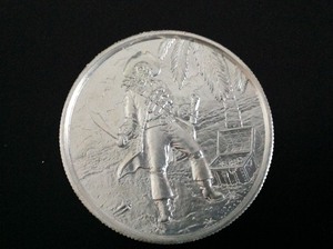lot 66 image: 2 oz Silver Pirate Coin