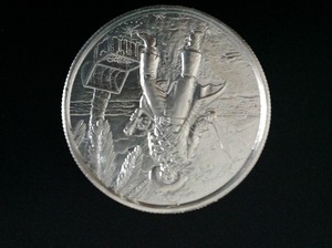 lot 67 image: 2 oz Silver Pirate Coin