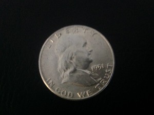 lot 108 image: 1951 D Franklin Half Dollar