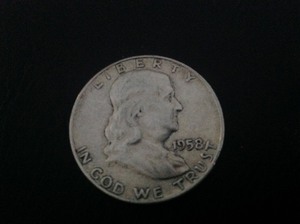 lot 120 image: 1958 D Franklin Half Dollar