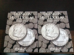 lot 128 image: 2 Coin Books Franklin Half Dollar 1948-1963