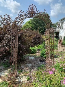 lot 36 image: Decorative Metal Arched TrellisArbor