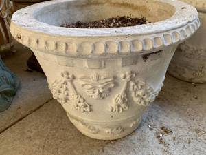 lot 50 image: Pair of  White Decorative Planters