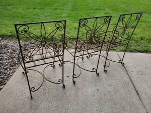 lot 216 image: (3) Matching Rod Iron Chairs