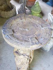 lot 171 image: Beautiful Cement Greek Style Bird Bath Statue