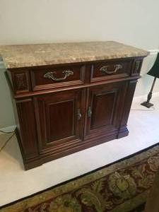 lot 4 image: Magnificent Stone Top Credenza by Bernhardt