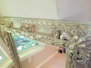 lot 32 image: Large Opulent Silver Wash Wall Mirror