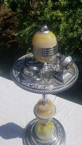 lot 49 image: Amazing Retro Vintage Smoking Stand with Green Onyx