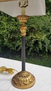 lot 158 image: Candlestick Lamp with Beaded Shade