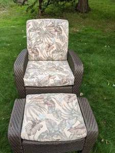 lot 126 image: Black Wicker Outdoor Lounging Set