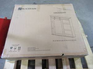 lot 207 image: Glacier Bay 31 in. x 29 in. Barn Door Medicine Cabinet SP5675