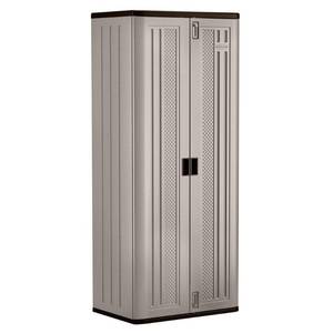 lot 108 image: Suncast 72 in. H x 30 in. W x 20.25 in. D 3-Shelf Resin Tall Storage Freestanding Cabinet in Platinum BMC7200