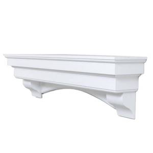 lot 109 image: Ashley 60 in. x 10 in. Traditional Hearth Cap-Shelf Mantel in Smooth White ASHTRMK-W