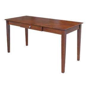 lot 113 image: International Concepts 60 in. Rectangular Espresso 1 Drawer Writing Desk with Solid Wood Material OF581-42